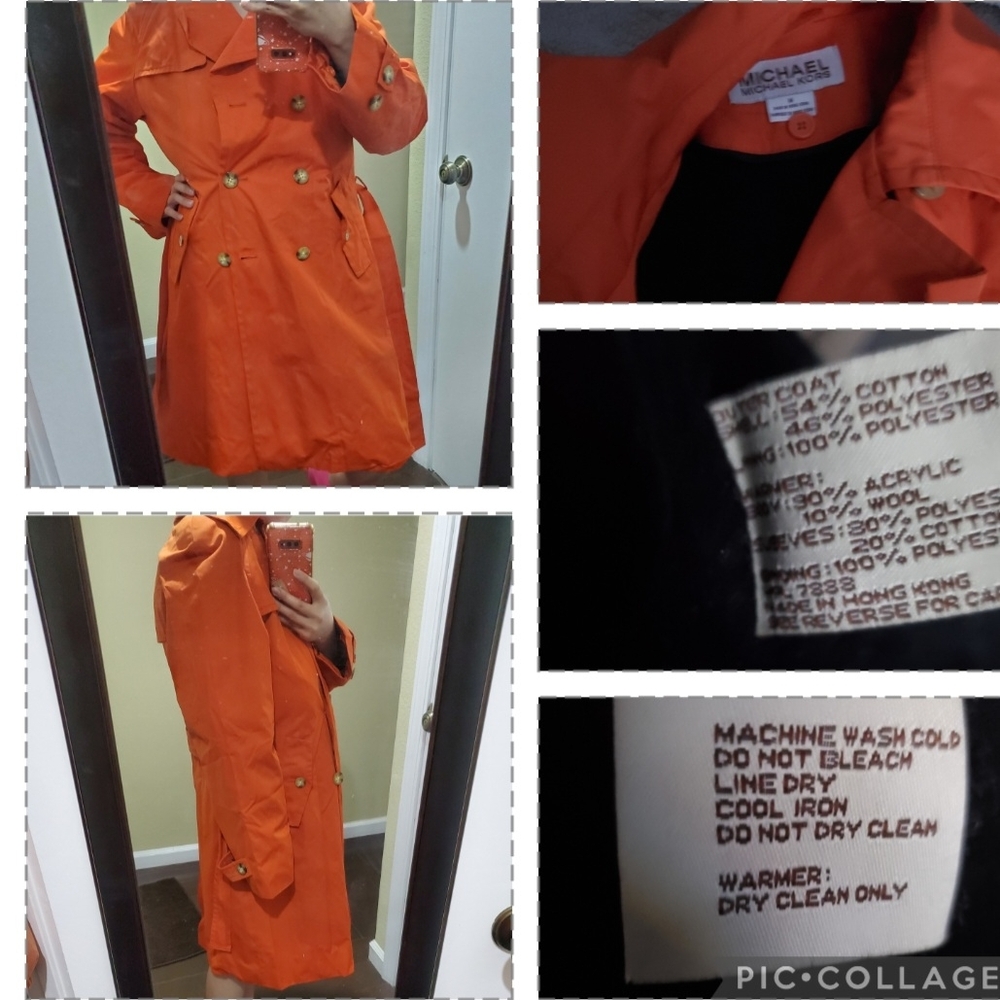 Michael Kors Women's Orange Trench Coat